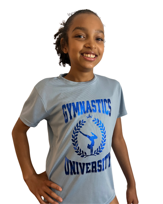 Blue sports Gymnastics University t-shirt